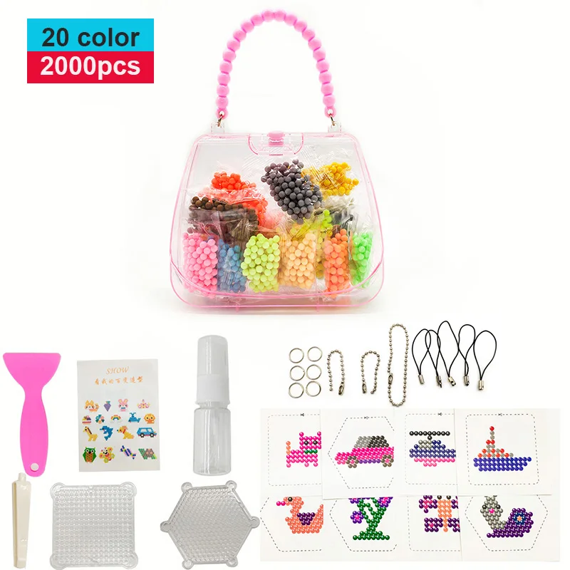 Новый 20 цветов Подарочная коробка посылка aquabeads DIY Дети Аква Вода бусины спрей