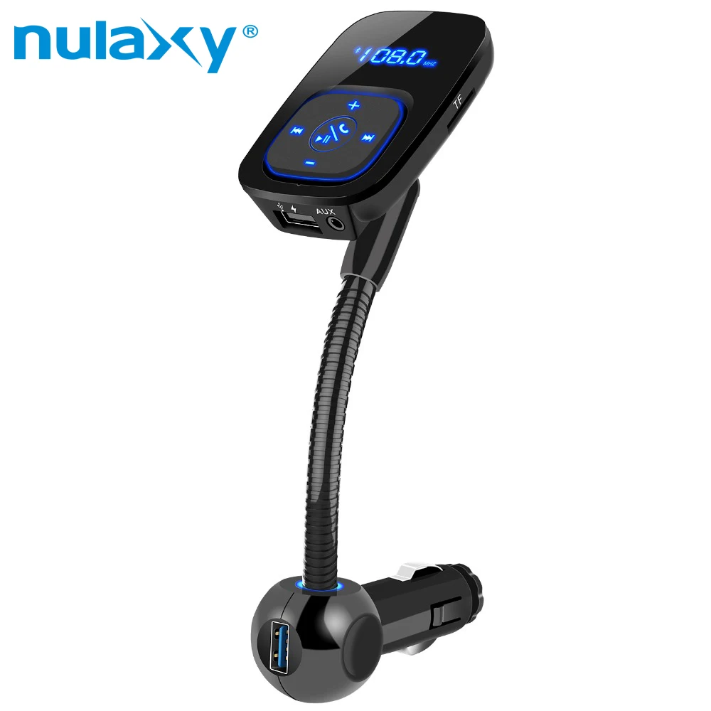 

Nulaxy Bluetooth Car Kit Handsfree FM Transmitter Wireless Bluetooth FM Modulator Bluetooth Hands-free Car Kit Aux Modulator