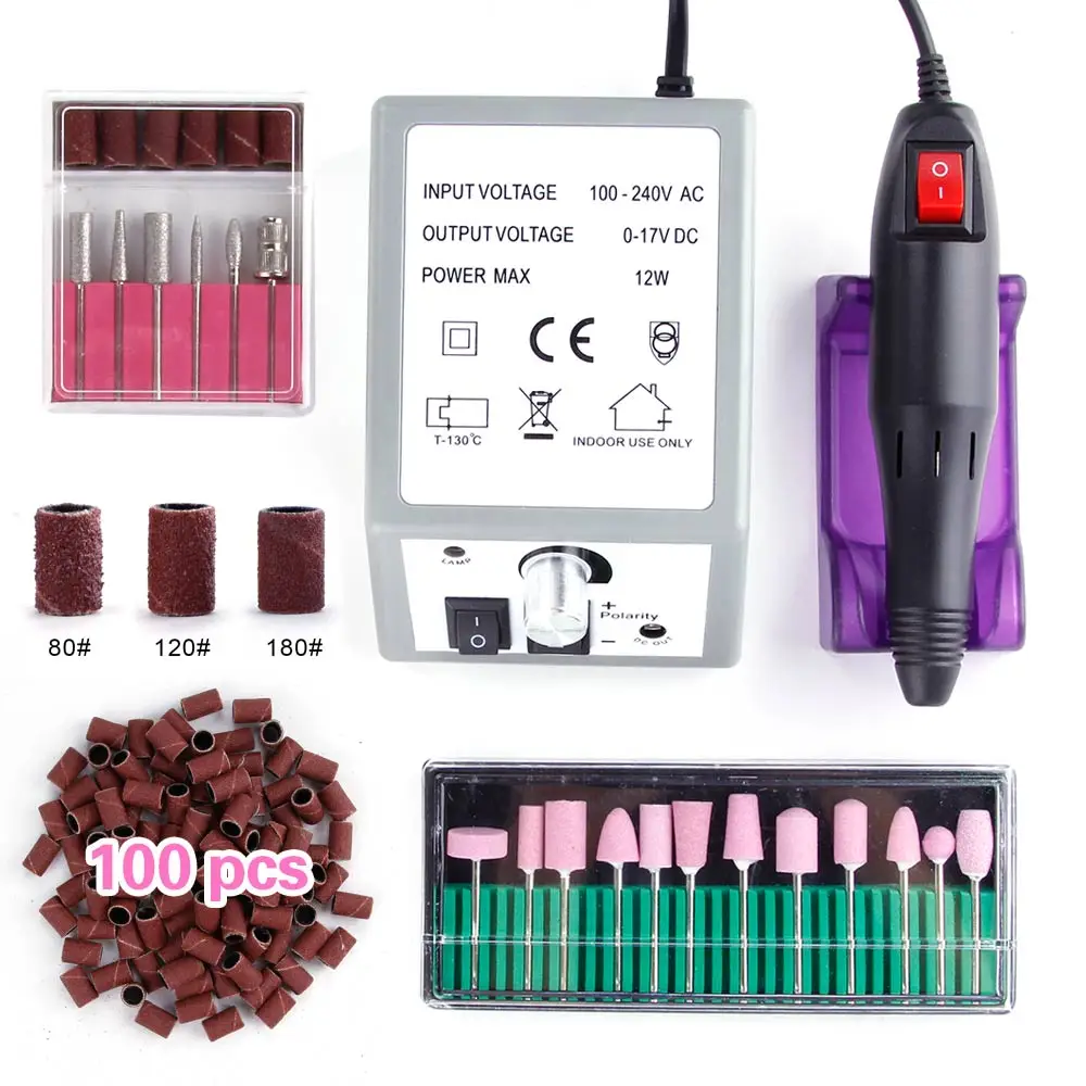 

Professional Electric Nail Drill Machine Manicure Set 20000RPM Quartz Ceramic Nail Drill Bits Sanding Bands Nail Art File Tools