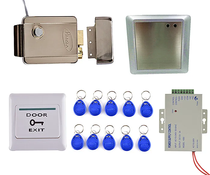 

Electric Lock Waterproof 125KHz Rfid ID Card Reader Remote Control Door Access Control System Kit 8168A