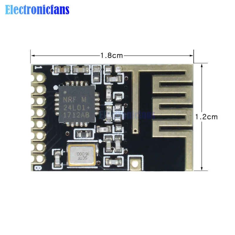 5 шт. мини NRF24L01+ 2,4 ГГц 1,27 мм RF беспроводной модуль мини версия мощность улучшенная версия SMD 5В