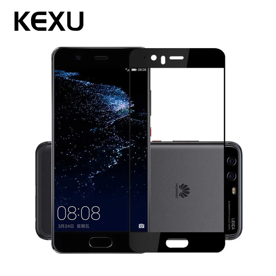 KEXU Tempered Glass Screen Protective Film+Rear Back cover Protector Film 3D Carbon Fiber non-slip for Huawei P10 Plus | Мобильные