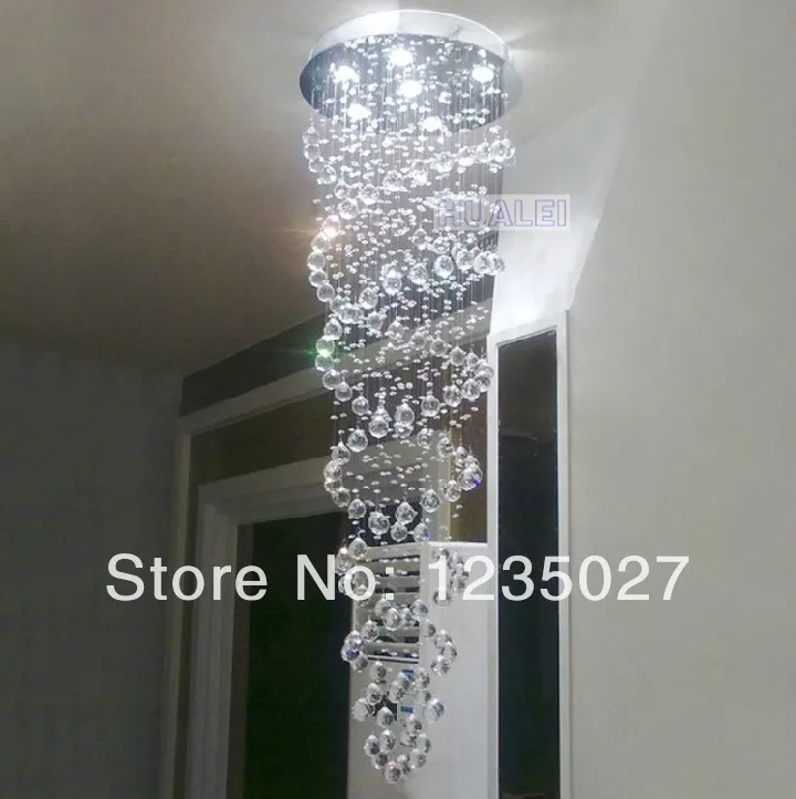 Crystal Chandelier Ceiling Lamp long design double spiral Crystal Kronleuchter Ceiling Light Crystal Ceiling LightingSY3054 4L