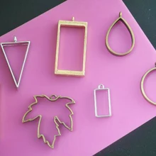 5 шт. полые Пустые Подвески рамка Ювелирные изделия Поиск ручной работы ремесло плавающий медальон круглый прямоугольник треугольные кленовый лист полосы падение