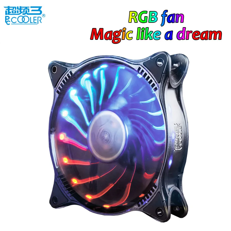 Pccooler Starry Sky 12cm computer pc case cooling fan quite RGB magic adjustable LED 120mm CPU