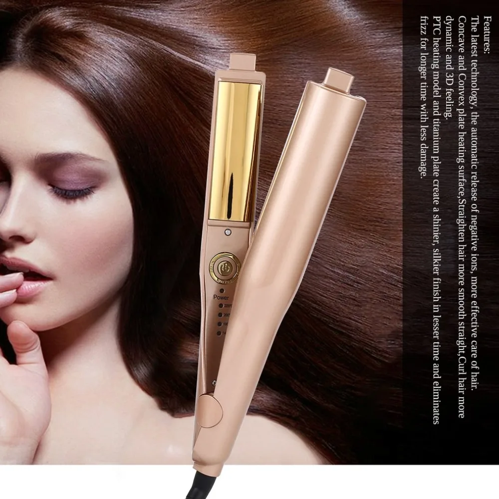 

3D Concave Negative Ions 2 in 1 Twist Straightening Iron hair Curling Iron New Design
