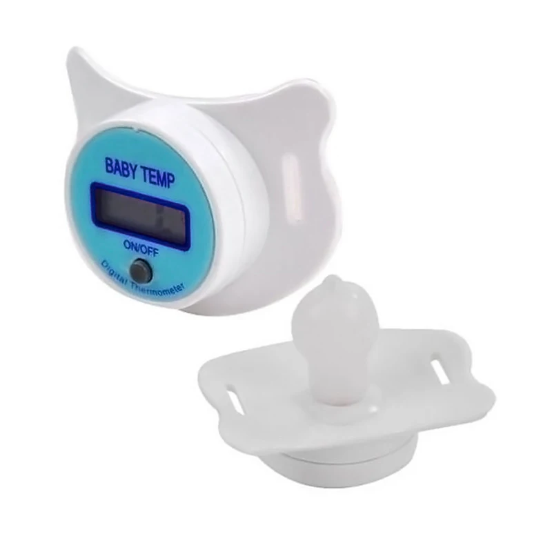 Portable Pacifier Thermometer Soft Safe Silicone Nipple Digital