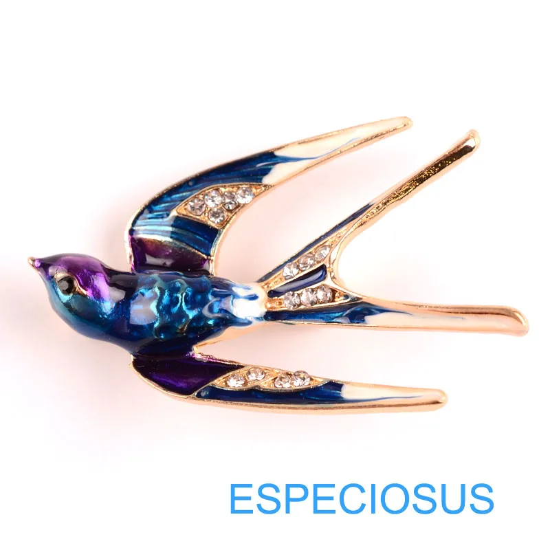 

Classic Pin Rhinestone Jewelry Swallow Brooch Gold Color Crystal Giraffe Pin Women Ornament Painted Breast Pin Lady Garments