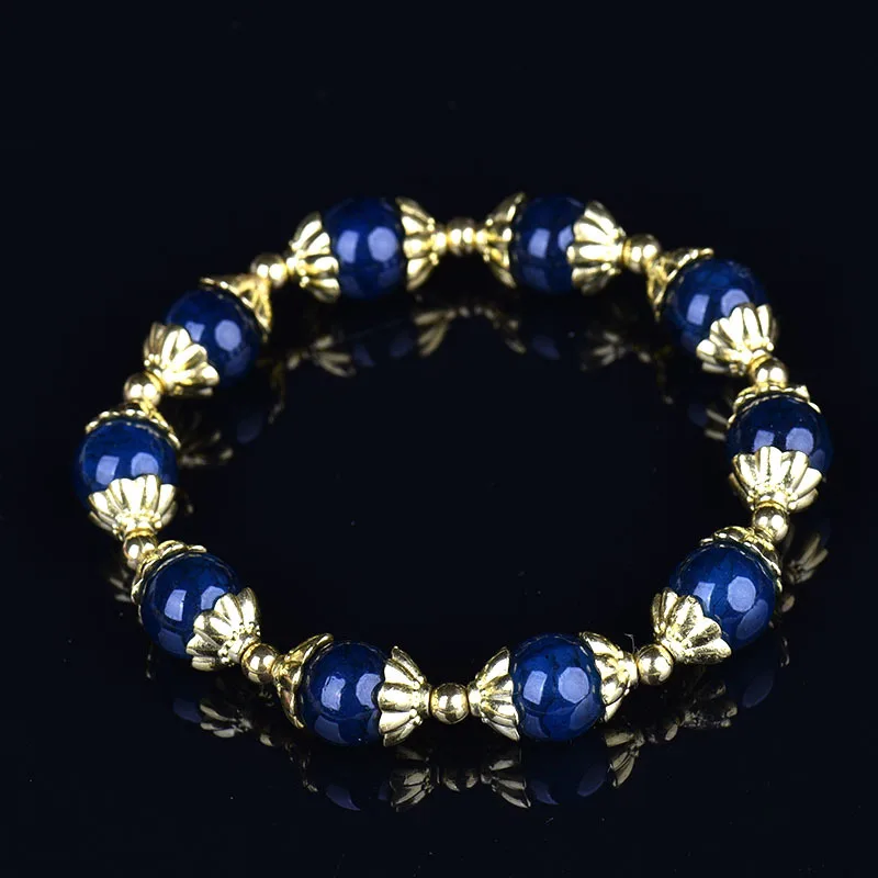 

10mm tourmaline bracelet triangle alloy ice cracked flower beads ladies fashion luxury delicate bracelet