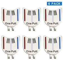 Lot de 6 pièces de marque de balle de Golf One Putt, plus Clip magnétique pour chapeau de Golf, marqueur de Golf, livraison directe