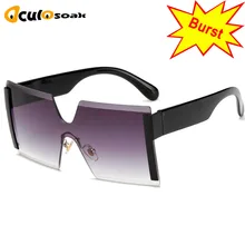 2019 Oversized Square Rimless Sunglasses Women Brand Designer Flat top Big Sun Glasses Female One Piece Travel Gafa de sol 2019 Oversized Square Rimless Sunglasses Women Brand Designer Flat top Big Sun Glasses Female One Piece Travel Gafa de sol