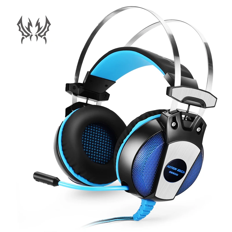 Игровые наушники KOTION GS500 стерео светодиодный игровая гарнитура с микрофоном для