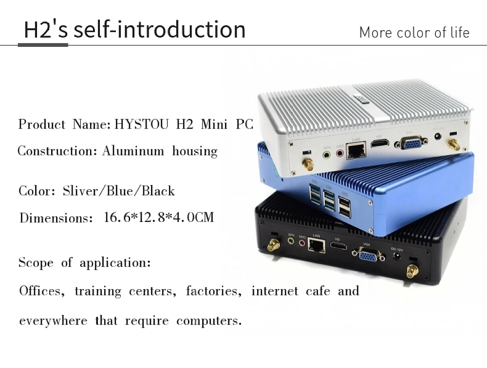 Hystou Мини ПК Intel Core INTEL 2955U i5 6200U офисный компьютер 4K HD 300M WiFi HDMI VGA Gigabit Ethernet Windows 10 Linux HTPC