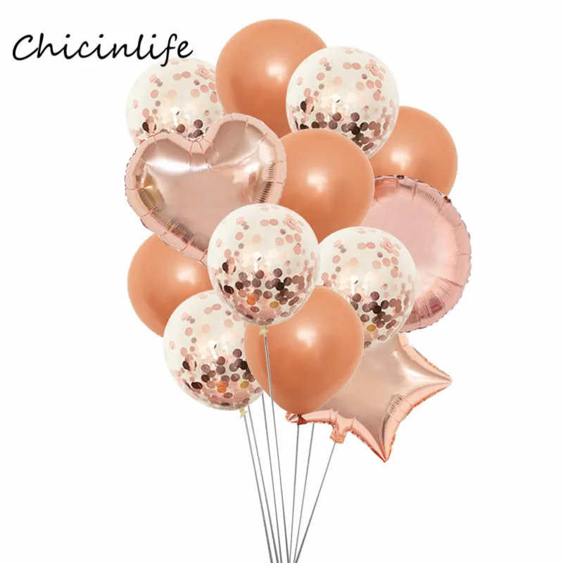 Фольгированные воздушные шары Chicinlife из розового золота с бахромой для свадьбы