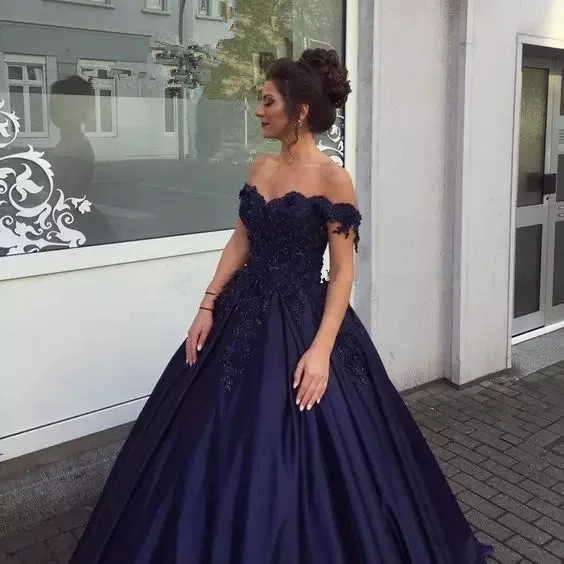 Billig Robe de bal longue Navy Blau Prom kleid Lange 2019 Nach maß Plus größe Satin Prom kleider Abend Party Kleider