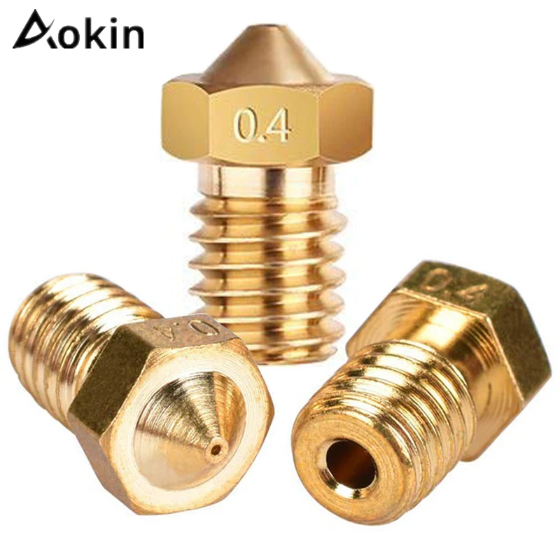 

Aokin V5 V6 Nozzle 0.2 0.3 0.4 0.5mm Copper 3D Printers Parts Extruder Threaded 1.75mm 3.0mm Filament Head Brass Nozzles Part