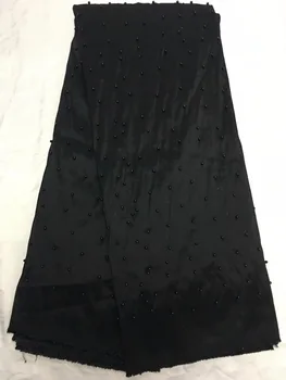 

George Lace African Lace Fabric Embroidered Nigerian French Lace Fabric High Quality 2019 African French Net Lace Fabric Black