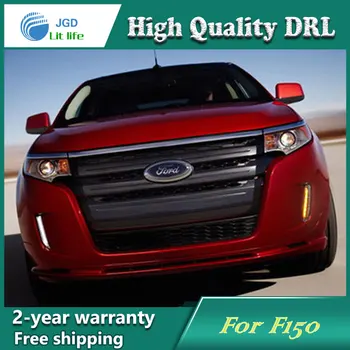 

Free shipping !12V 6000k LED DRL Daytime running light case for Ford Edge fog lamp frame Fog light Car styling