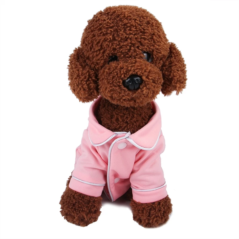 Собаки пижамы Одежда для собак сплошной цвет розовый черный плюшевый костюм из ткани для померанского Чихуахуа пуделя Лето Весна мужской женский