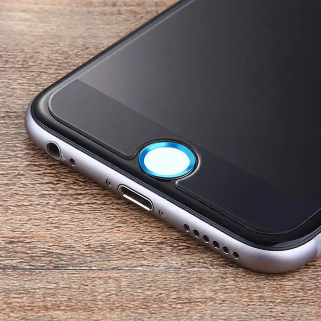 Для iPhone кнопка домой наклейка Touch ID протектор для iPhone 5S 5 se 4 6 S 6s 7 Plus 8 5SE чехол Роскошный Алюминиевый чехол для телефона - Цвет: white blue