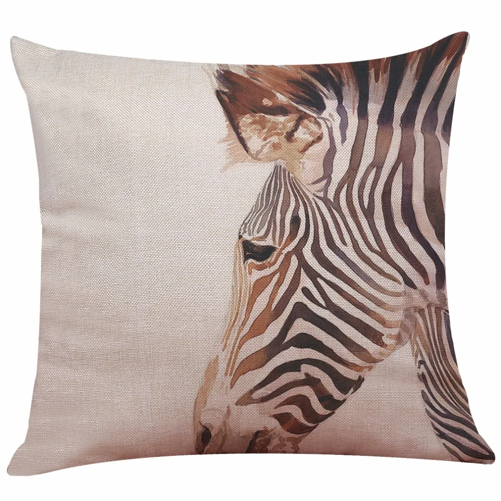 Zebra decorative Pillowcase Polyester and linen single sided printing
