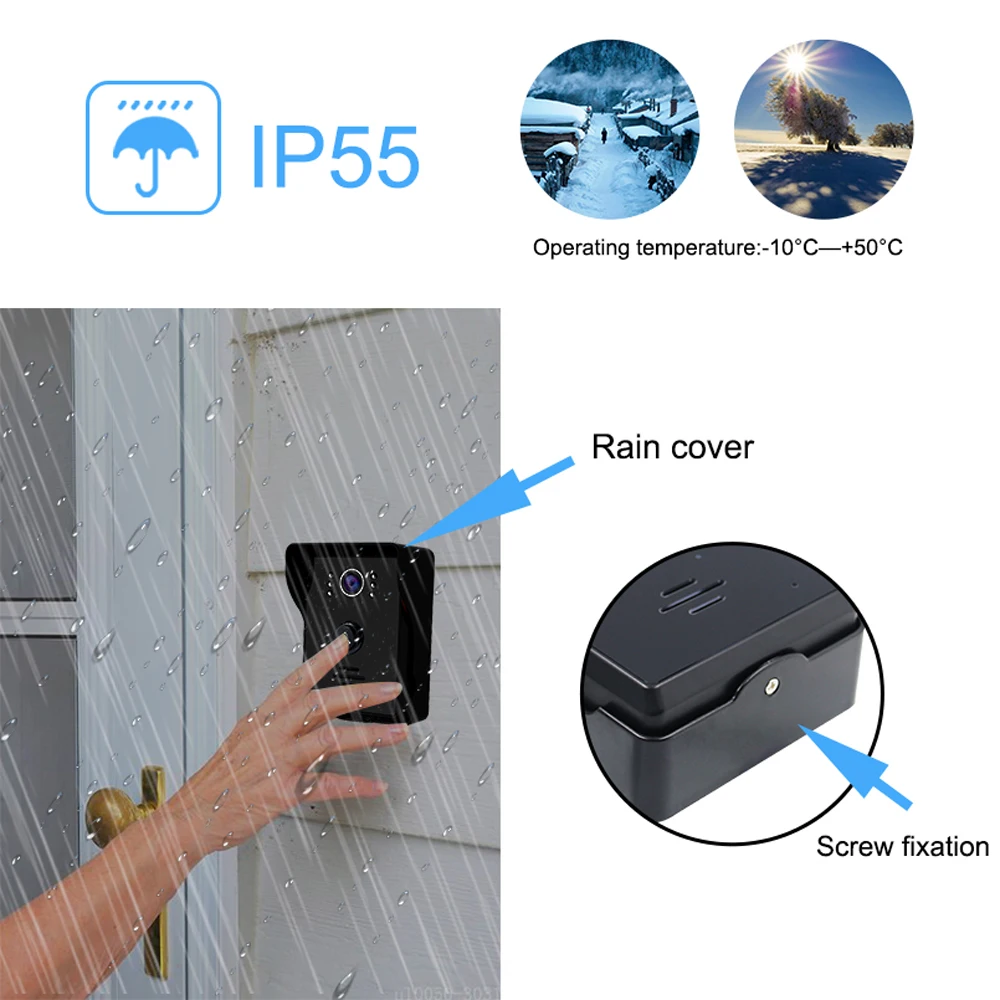 7 Inch Wired Video Door Phone Intercom lcd Digital Doorbell Door Phone Camera Wired Waterproof Intercom Monitor Doorbell Support 7 Inch Wired Video Door Phone Intercom lcd Digital Doorbell Door Phone Camera Wired Waterproof Intercom Monitor Doorbell Support