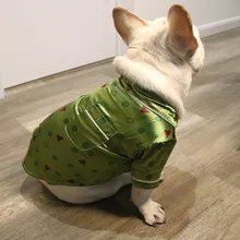 Летняя рубашка для собак Пижама накидка Pomeranian Poodle Bichon Schnauzer Одежда для собак французская одежда для бульдога пижама костюм для домашних животных