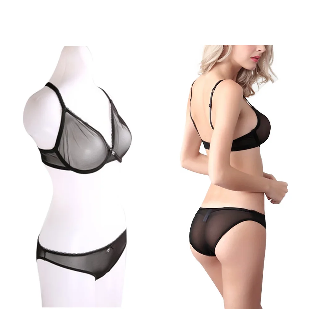Hot Women ultra thin bra panty Sales Separated set M L XL XXL XXXL sexy gauze transparent invisible B C D E F 75 80 85 90 95 100