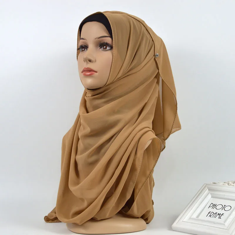 180,85 большой размер Премиум простой пузырь шифоновый шарф платок Женская модная головная повязка мусульманский хиджаб шальвы шарфы 10 шт./партия