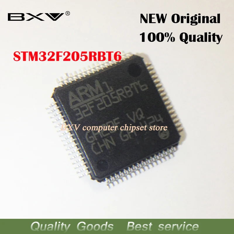 

5PCS STM32F205RBT6 32F205RBT6 128 KB QFP64 ARM