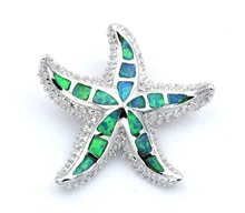 И розничная, ожерелье с подвеской в форме звезды и опала, Цепочка «Волна», Пляжная тематика, летние украшения