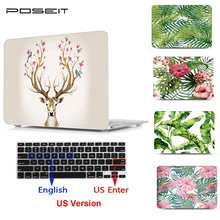 Жесткий Чехол для ноутбука+ прорезиненная крышка клавиатуры для Apple Macbook Air/Pro/retina/Touch Bar 11 11,6 12 13 13,3 15 15,4 inc