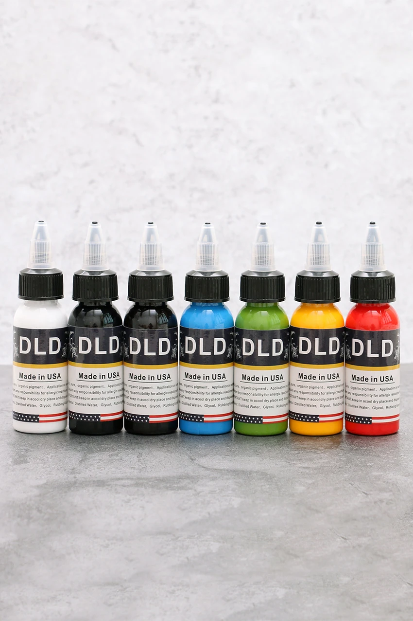 

DLD 7pcs tattoo ink set Microblading permanent makeup art pigment 30ml tattoo paint for eyebrow eyeliner lip body total 7 color