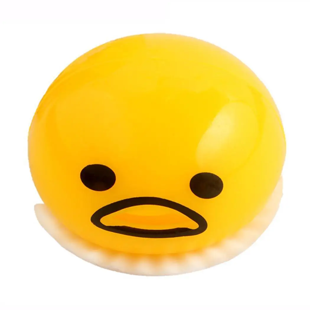 Милый мультфильм яйцо ручной зажим от стресса, желтая декомпрессионная игрушка более 6 лет - Цвет: yellow