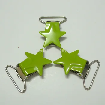 

25pcs 1'' 25mm #MD22 Enamel Painted Lime Colored Star Shape Dummy Clips