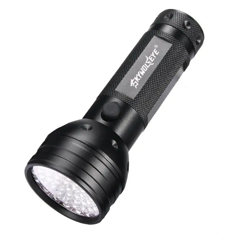 

395UV Light 51 LED Flashlight Violet Torch Lamp with Focus by Battery Banknotes Detector for Night Fishing safety UV detection