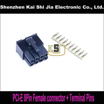 

Free shipping 50pcs/Lot 8 Pin Female PCI-E GPU Power Connector Socket Black + 400PCS Terminal Pins Plug
