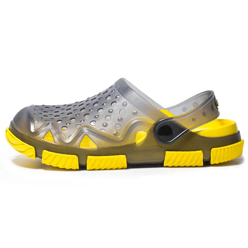 Мужские сандалии Crok Adulto Сабо Crocse черепки обувь EVA; сандалии; сезон лето; пляжные обувь, Тапочки в форме сердечек hombre Bayaband с рисунком «крокодил» - Цвет: Yellow