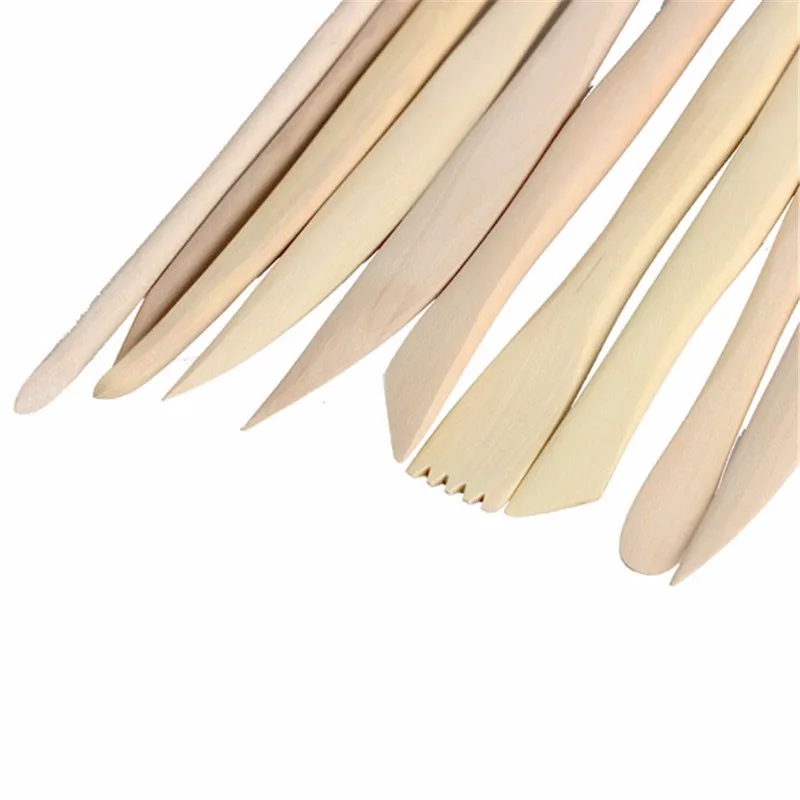 10 шт./лот деревянные для глины Скульптура Ножи керамика точить набор инструментов для моделирования деревянный нож полимер инструмент для работы с глиной