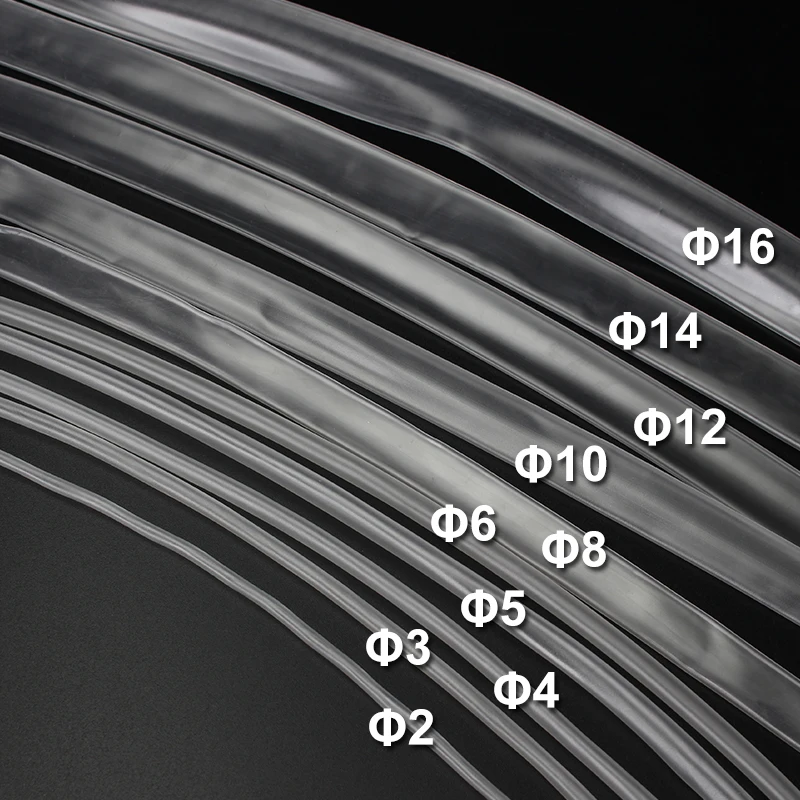 10 м/лот прозрачная термоусадочная трубка 2 мм 3 мм 4 мм 5 мм 6 мм 8 мм 10 мм 12 мм 14 мм 16 мм прозрачная термоусадочная пленка комплект кабельных втулок