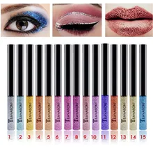 Профессиональные мерцающие тени для век, Жидкий Макияж, водонепроницаемый пигмент, серебристый, красный, золотой, розовый, синий, фиолетовый блеск, подводка для глаз, красота