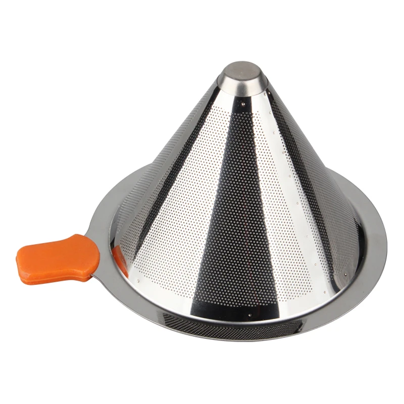 Pour Over Coffee Filter Metal Dual Mesh Coffee Filter Cone Stainless Steel Reusable Paperless Coffee Dripper Portable Coffeewar (7)