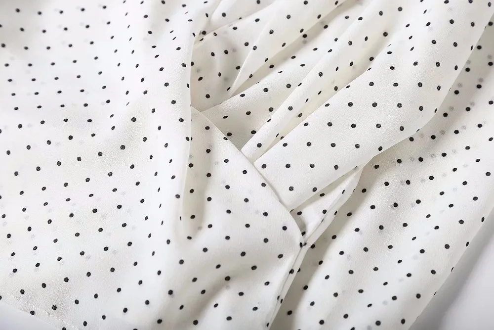 Bazaleas женская блузка в горошек Модная рубашка с открытой спиной рубашка с v-образным вырезом на спине повседневные топы с длинным рукавом