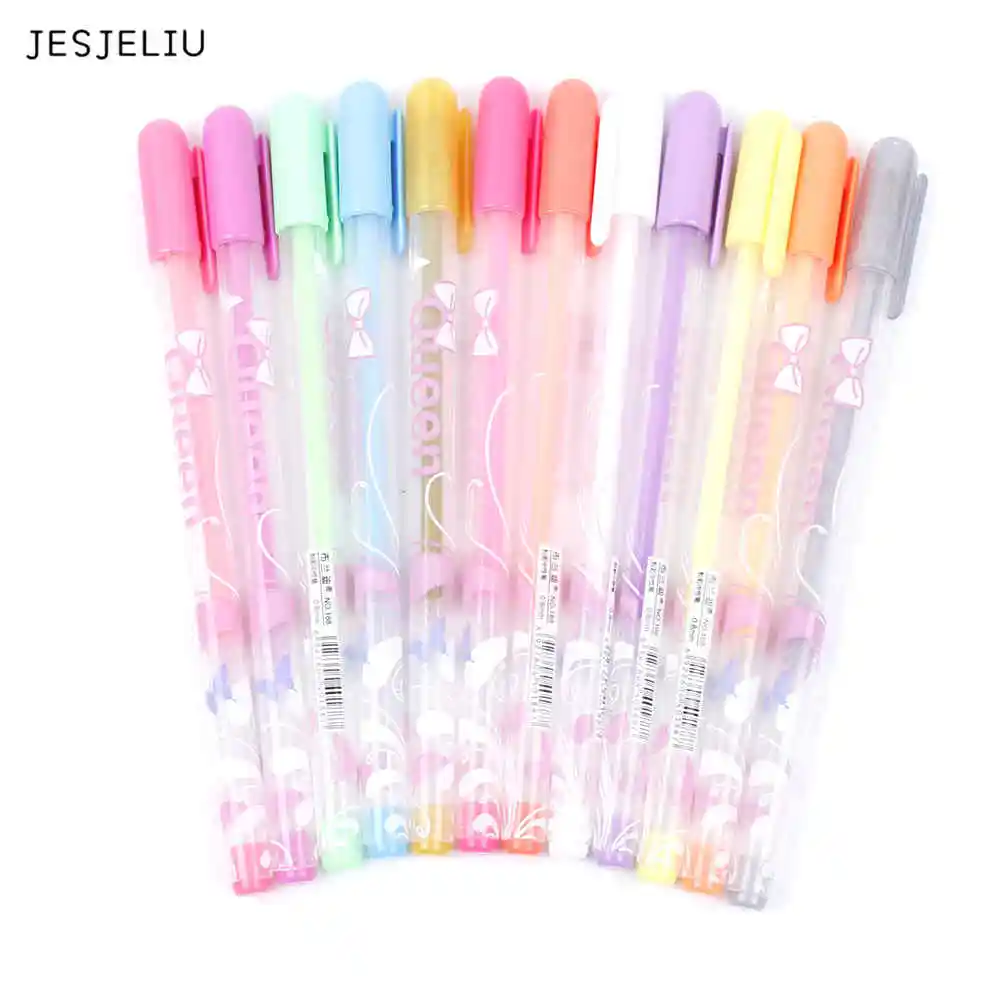 

New Arrival 0.8mm Kawaii Candy Color Princess Style colorful Gel Ink Pen Escolar Stationery Papelaria School Office Supplies
