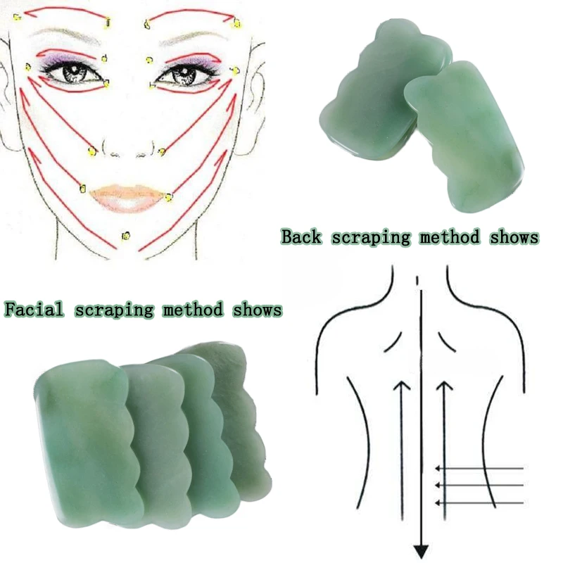 Массажный инструмент Gua Sha, натуральный камень авантюрин, китайский традиционный спа для лица, иглоукалывание, выскабливание, лечебный набор для ухода за здоровьем