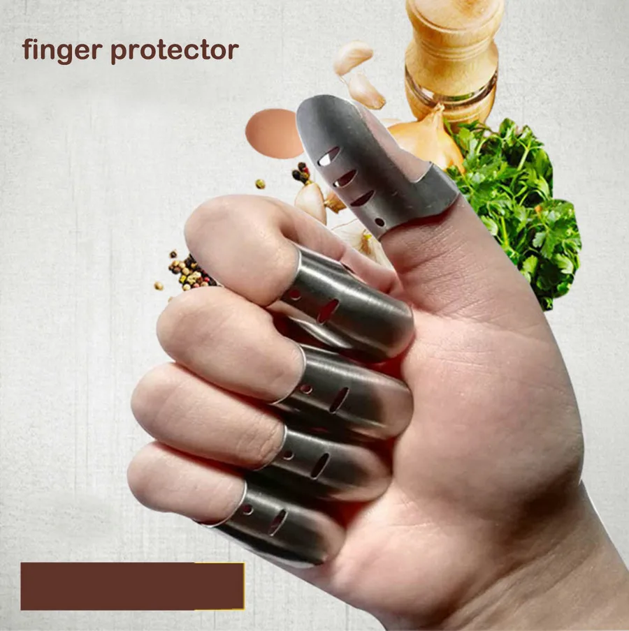 

Free ship high quality stainless steel 304 vegetable cutter protector finger protector 0.7mm kitchen tools metal finger