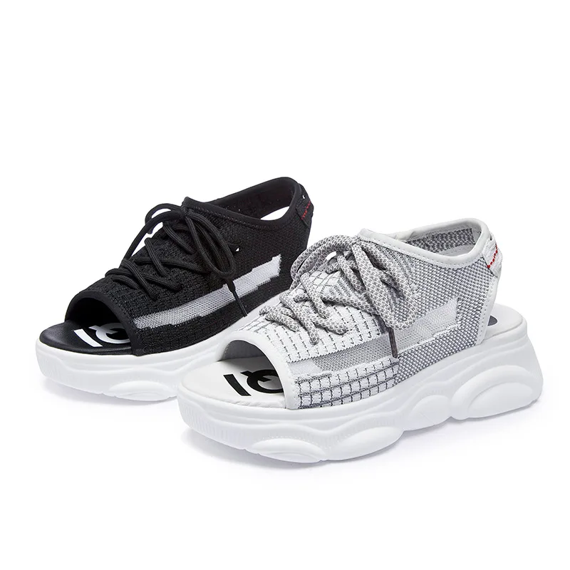 

2019 Summer Mesh Breathable Soft Women Sandals Shoes Wedges Platform Beach Outdoor Causal Shoes for Women Sandals size 35-39