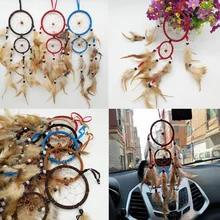 Подвеска для автомобиля, подвесная ручная работа, Ловец снов с пером для окна, настенное украшение, украшение, индийский Ловец снов, стиль