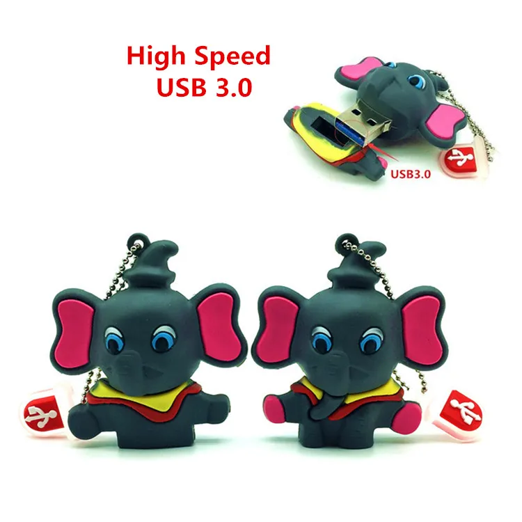 

High SpeedUSB 3.0 Elephant Pendrive 64GB Flash Drive USB Flash Drive Pen Stick Memory U Disk 8GB 16GB 32GB External Storage