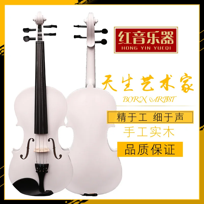 

Quality Handmade Pinus Bungeana Violin with Case Musical Stringed Instrument Lovers Beginners White Acoustic Violin Fiddle